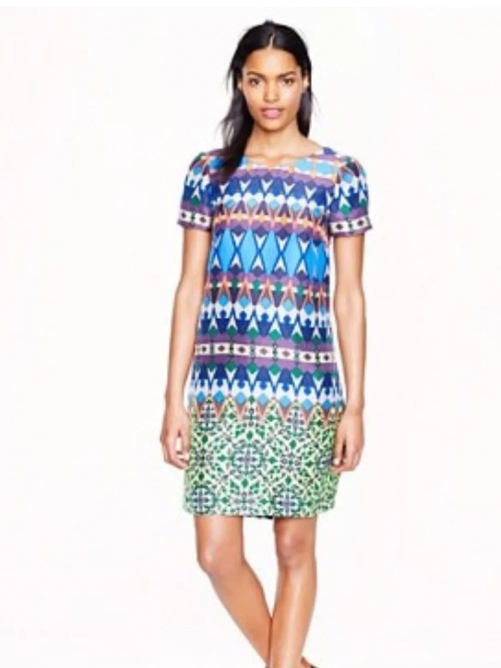 J.Crew Gemstone Geometric Graphic Print Shift Dress. Size 6